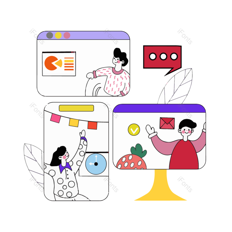 卡通图片,学习元素,电脑PNG,读书免抠素材